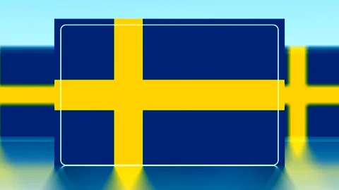 Abstract artistic representation of the swedish flag featuring a blue field.. Video stock 343643180
