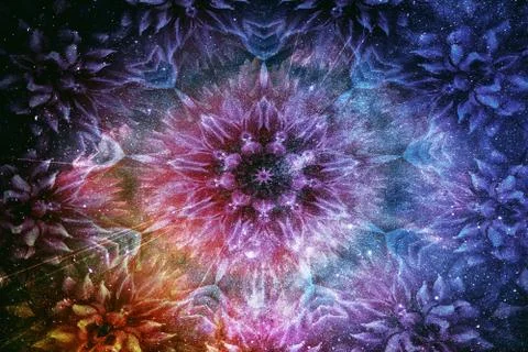 Abstract Artistic Smooth Digital Artwork Flowered Shaped Background Foto stock