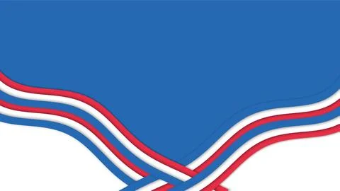 Abstract Artistic Wave Design with Red White Blue. Stock Illustration