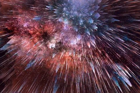 Abstract Artwork Explodes Into Seamless Colorful Background Stock Illustration