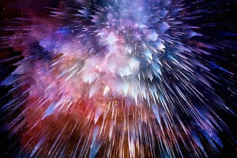 Abstract Artwork Explodes Into Seamless Glowing Colorful Abstract Background Stock Illustration