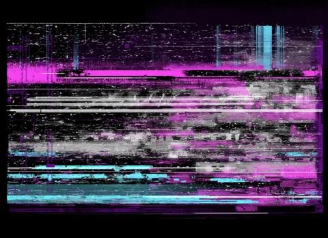 This abstract artwork features a chaotic blend of digital noise Stock Illustration