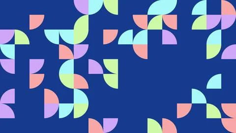 This abstract artwork features colorful geometric shapes in soft pastel hue.. Stock Illustration
