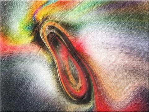 Abstract artwork featuring a dynamic swirl of colors with a prominent oval .. Stock Illustration
