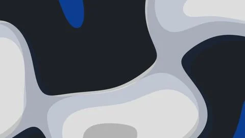 Abstract artwork featuring layered organic shapes in dark blue gray white and Illustrazione stock