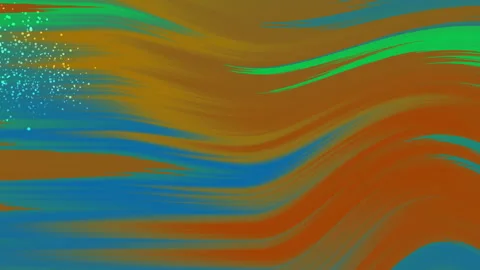 Abstract artwork featuring vibrant green, blue, and orange hues. Ideal Stock Footage 306523580