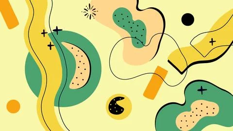 Abstract Artwork Linear Motifs Background Stock Illustration