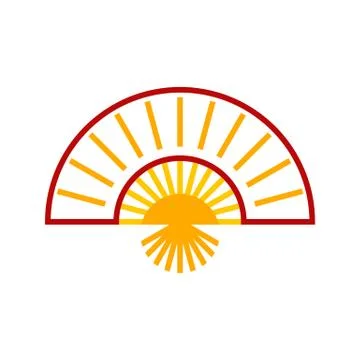 Abstract Asian Hand Fan Vector Illustration Graphic Stock Illustration