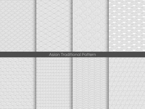 Abstract asian traditional elegant pattern background. Vector illustration Stock Illustration