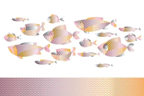 Abstract assorted  gold fish pattern for card, invitation, poster, graphic de Stock Illustration