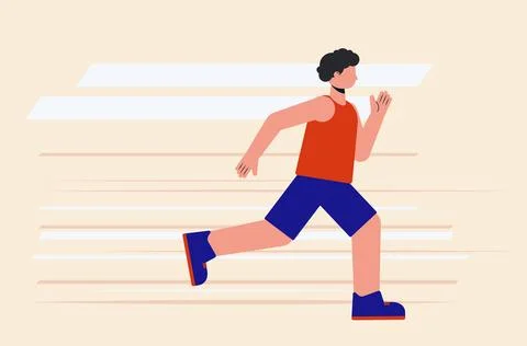 Abstract athletic running man Иллюстрация