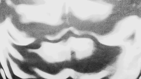 Abstract athletic torso flexing breathing heavily during intense monochrome cine Stock Footage 337025528