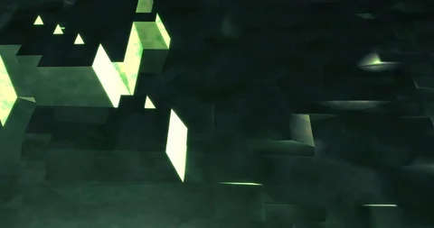 Abstract Atmospheric Green Blocks Stock Footage 107517089