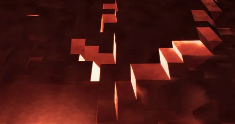 Abstract Atmospheric Red Blocks Stock Footage 107517118
