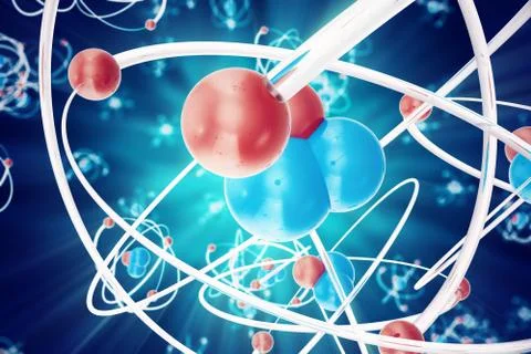 Abstract atom background, Chemistry model of molecule. atoms and electrons Stock Illustration