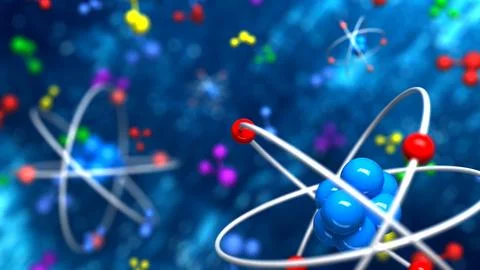 Abstract atom background, Chemistry model of molecule. Stock Illustration