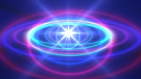 Abstract atom color rings background Stock Illustration