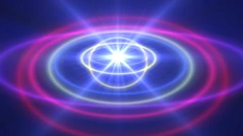 Abstract atom color rings background Stock Illustration