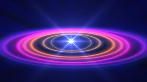 Abstract atom color rings background Illustrazione stock