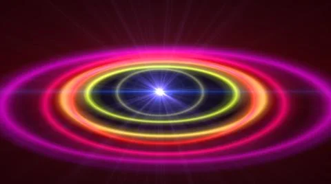 Abstract atom color rings background Stock Illustration