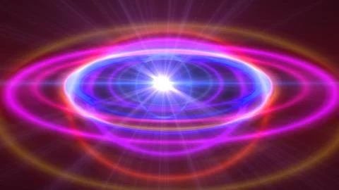 Abstract atom color rings background Illustrazione stock