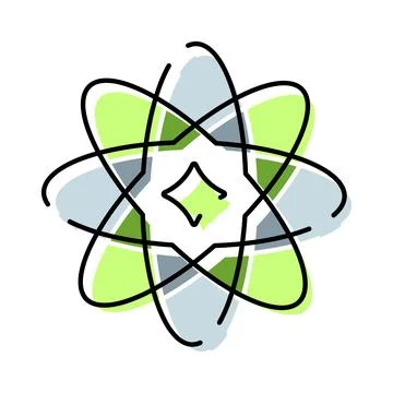 Abstract atom model structure illustrating science and energy Illustrazione stock