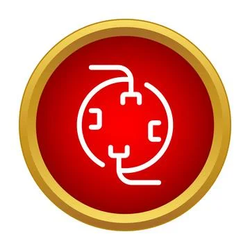 Abstract atom molecule structure icon with connections Stock Illustration