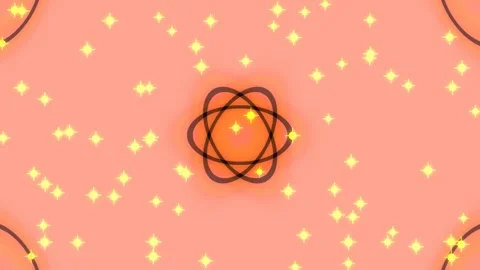 Abstract Atom Nucleus with Orbiting Electrons and Sparkles on Purple Backgrou Stock Footage 331992528