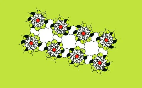 Abstract atomic flower composition 스톡 일러스트