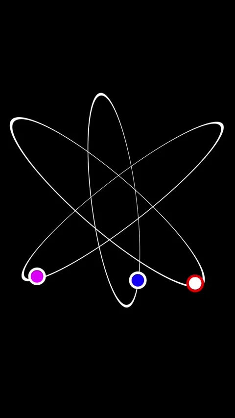 Abstract atomic model with orbiting electrons visualizes science concepts o.. Stock Footage 344862236