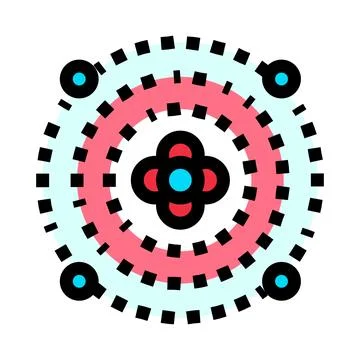 Abstract atomic model with orbiting electrons illustration Illustrazione stock