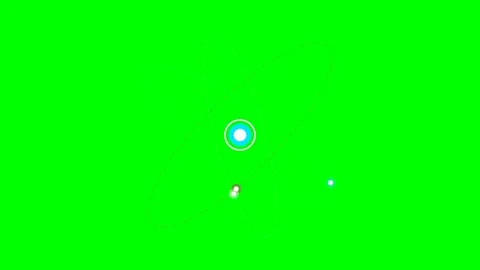 Abstract atomic model with orbiting particles on a vibrant green background Video stock 340266705