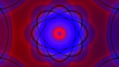 Abstract Atomic Orbitals Glowing Blue and Red Energy Field Seamless Loop Stock Footage 331992517
