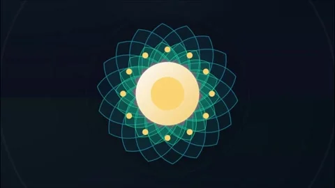 Abstract Atomic Structure with Electrons 库存影片 317546874