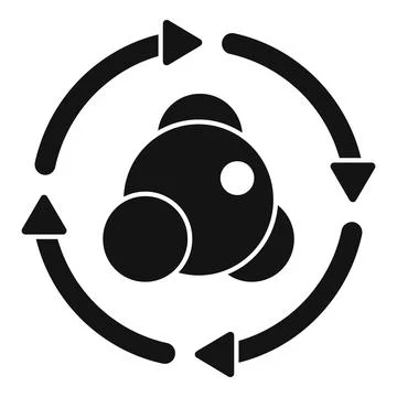 Abstract atomic structure icon with arrows Stock Illustration