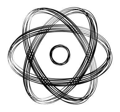 Abstract atomic symbol with black lines Stock Illustration