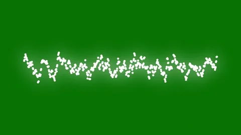 Abstract Audio Line Wave Animation on Green Screen with White Spectrum 4K Loop Video stock 337420919