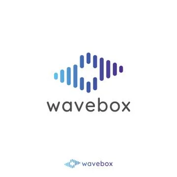 Abstract audio signal wave pulse logo for business, apps radio, technology, o Stock Illustration