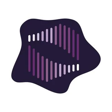 Abstract audio soundwave bars forming letter s Stock Illustration