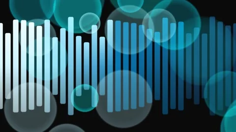 Abstract Audio Spectrum Equalizer with Bubbles Stock Footage 330099760