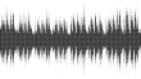 Abstract audio spectrum halftone waveform Stock Illustration