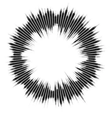 Abstract audio spectrum waveform halftone dots circle Illustrazione stock