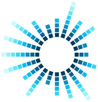 Abstract audio spectrum waveform squares circle Stock Illustration