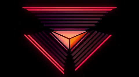 Abstract audio visualizer glowing triangular levels - VJ Loop Stock-Footage 45525714