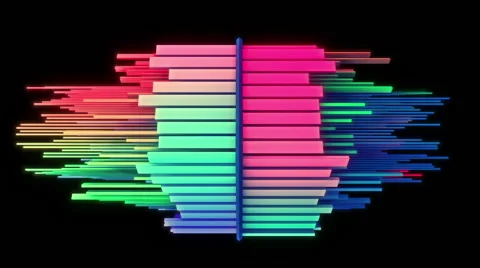 Abstract audio visualizer multicolored light beam meters - VJ Loop Stock Footage 45525696