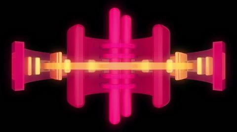 Abstract audio visualizer rings and light beams - VJ Loop Stock Footage 45525401