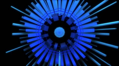 Abstract audio visualizer rings of cube meters - VJ Loop Stock Footage 45525664