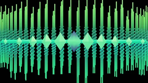 Abstract audio visualizer scrolling waveform beams - VJ Loop Stock-Footage 45525257