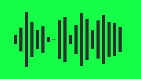 Abstract audio waveform pulsing on vibrant green background, dynamic sound visua Stock Footage 321231187