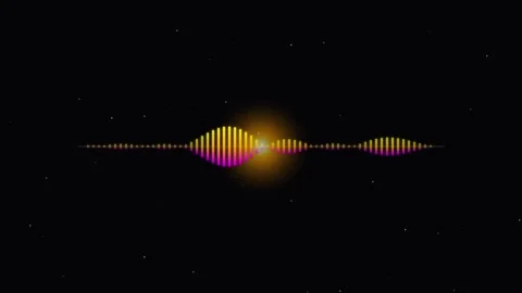 Abstract Audio Waveform Visualization on Black Background Stock Footage 341954625